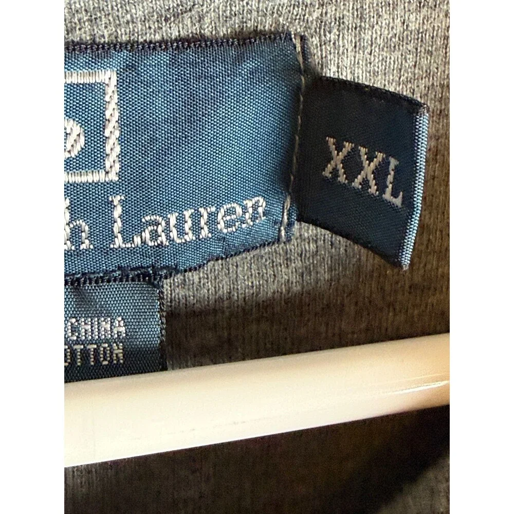 Polo Ralph Lauren 1/4 Zip Sweater Mens XXL Long Sleeve Pullover Gray Logo Pony**